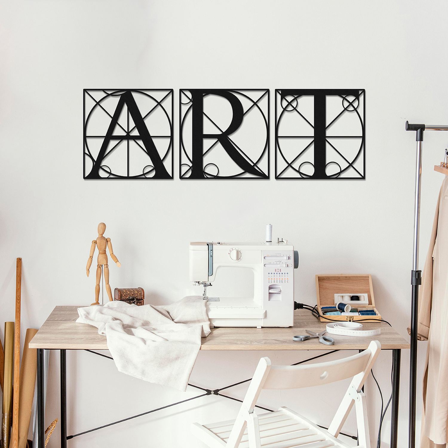Decoratiune de perete, Art, Metal, Grosime: 1,2 mm, Negru