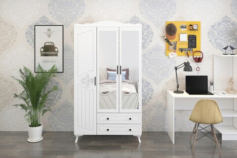 Dulap pentru haine, Glenevis, Meva 213, 105x188x50 cm, Alb 105x188x50 imagine 2022