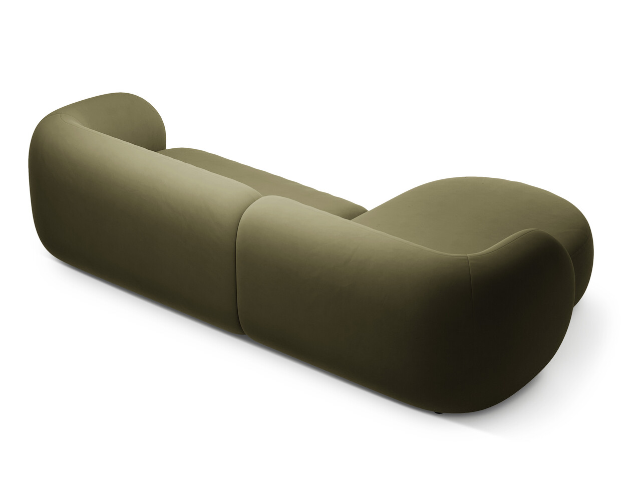 Coltar stanga 3 locuri, Kate, Micadoni, 285x176x76 cm, catifea, verde - 1 | YEO