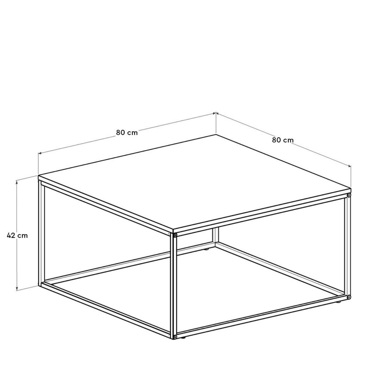 Masuta de cafea, Adore, SHP-980-OO-1, 80x42x80 cm, PAL, Maro