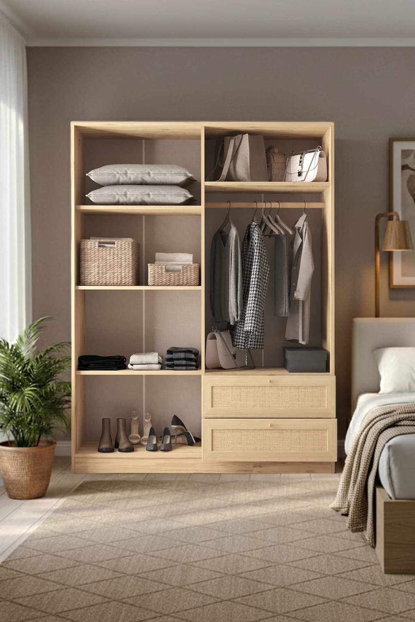 Dulap pentru haine, Hanah Home, Baru 182, 137x182x52 cm, Bej - view 2