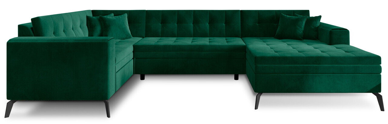 Coltar extensibil dreapta 5 locuri ELTAP, MON-RT-35LO, Montez, 340x180x93 cm, lemn/poliester, verde inchis - view 2