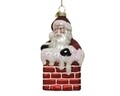Glob Santa in chimney, Decoris, 6x7x12 cm, sticla, rosu