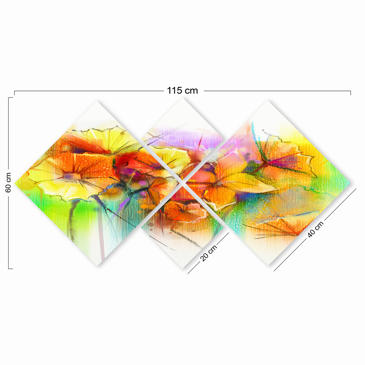 Set 4 tablouri decorative, 4MDF421304551, MDF, Imprimat UV, Multicolor
