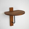 Raft de perete, Neostill, Reve, 35x35 cm, Lemn masiv, Castan / Negru