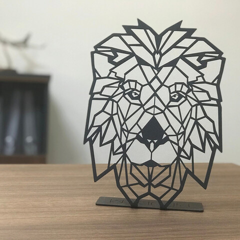 Decoratiune, aslan pod , 20x30 cm, metal, negru