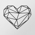 Decoratiune de perete, Heart Metal Decor, metal, 47 x 40 cm, negru