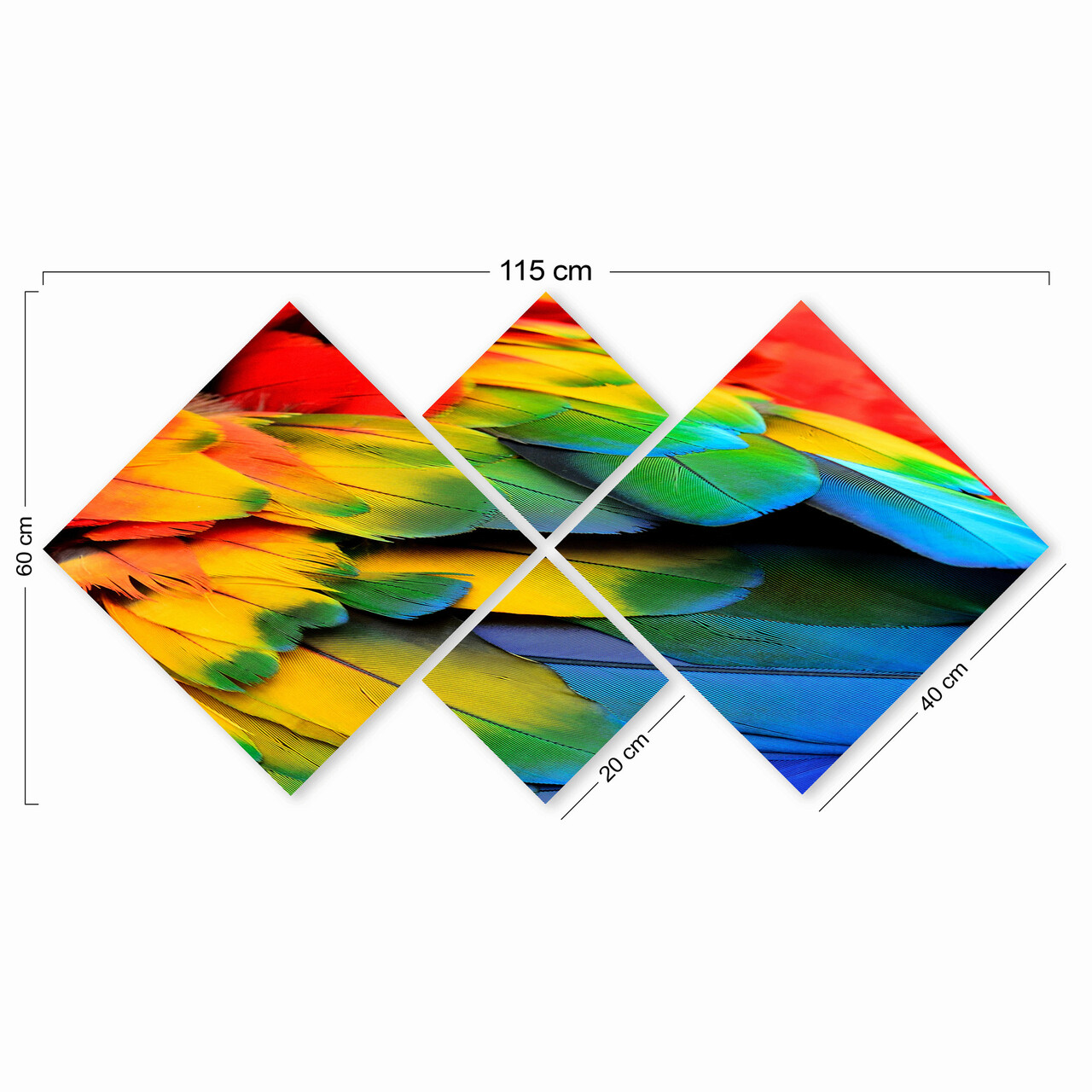Set 4 tablouri decorative, 4MDF313160582, MDF, Imprimat UV, Multicolor