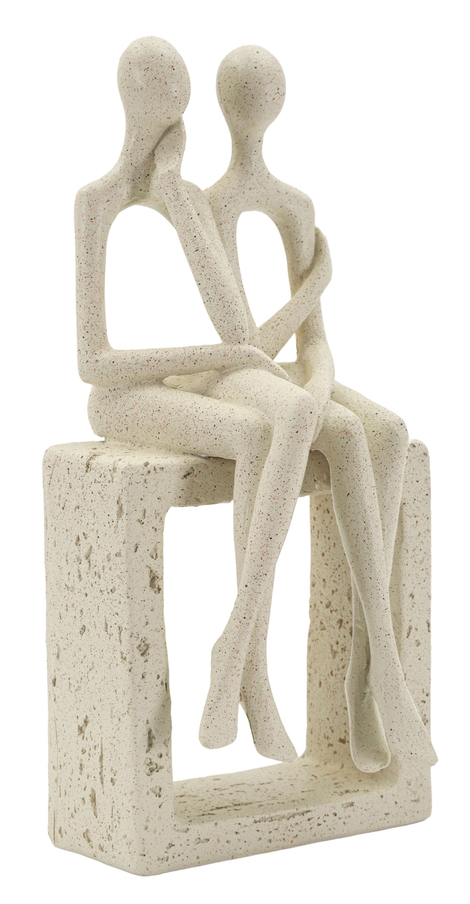 Figurina /sculptura decorativa Stons Couple, Mauro Ferretti, 11.5x9x25 cm, polirasina, crem