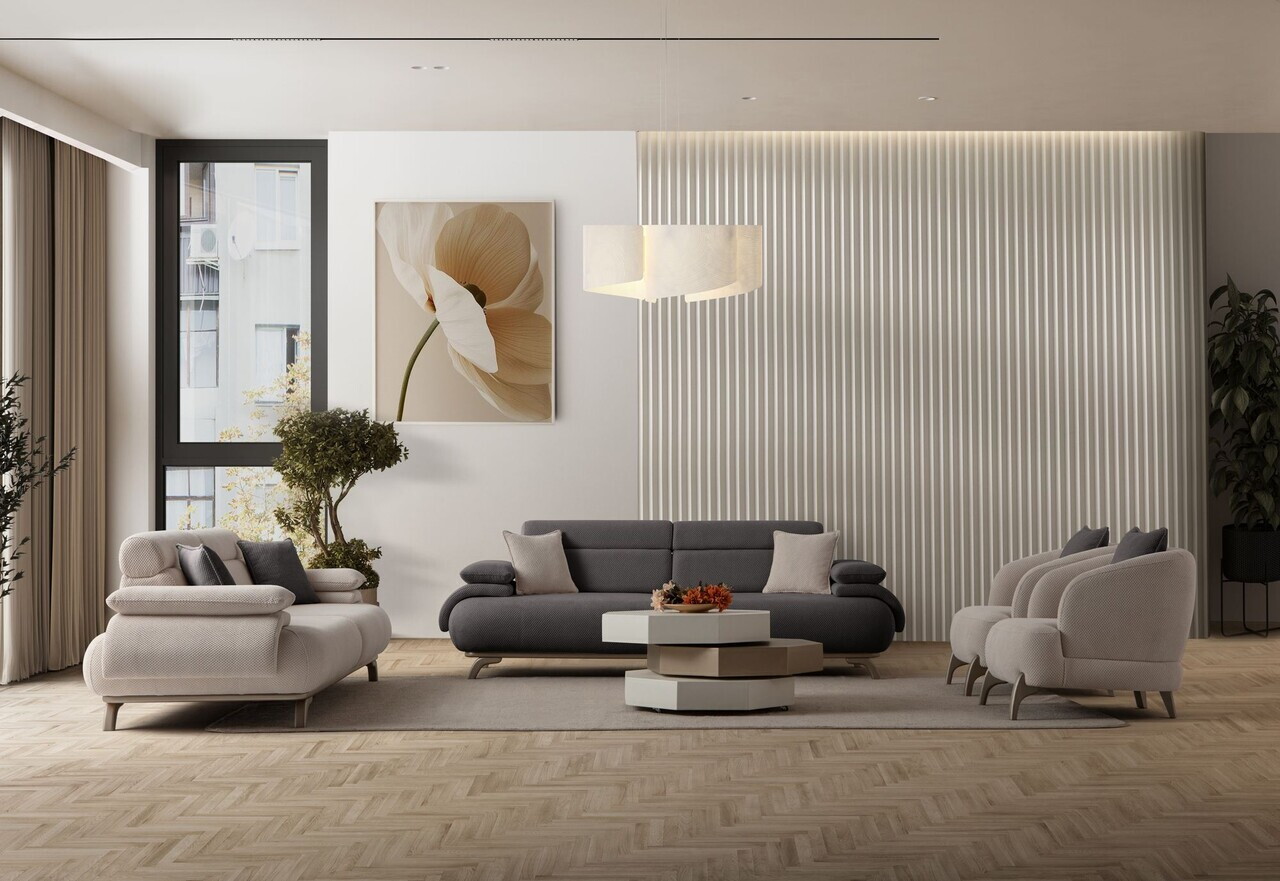 Canapea 3 locuri, Atelier del Sofa, 752EST1136, Lemn de carpen/PAL melaminat, Antracit - view 5