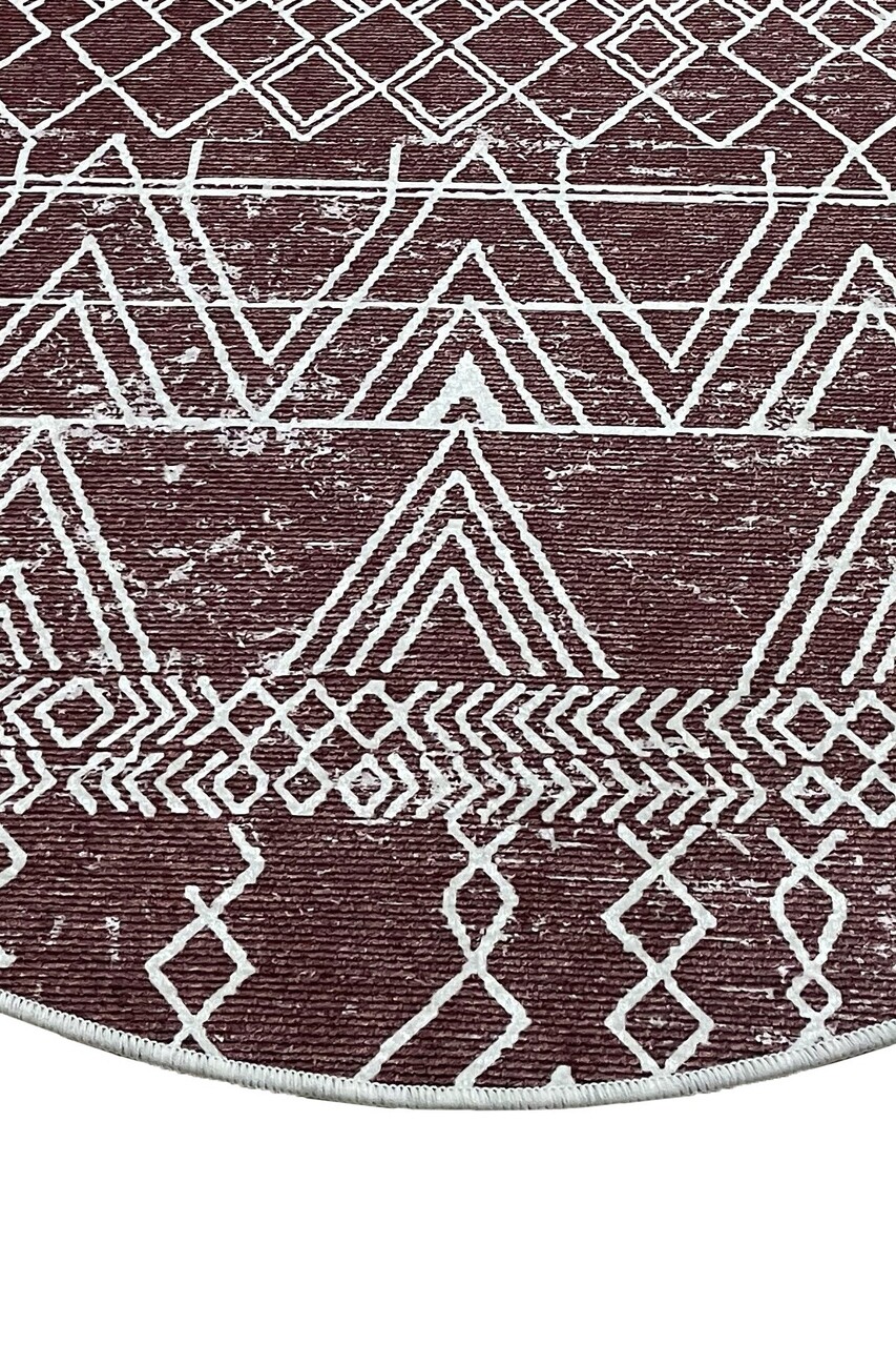 Covoras de baie, Chilai Home, Straordinario Djt, Poliester, Roșu Claret / Alb - 1 | YEO