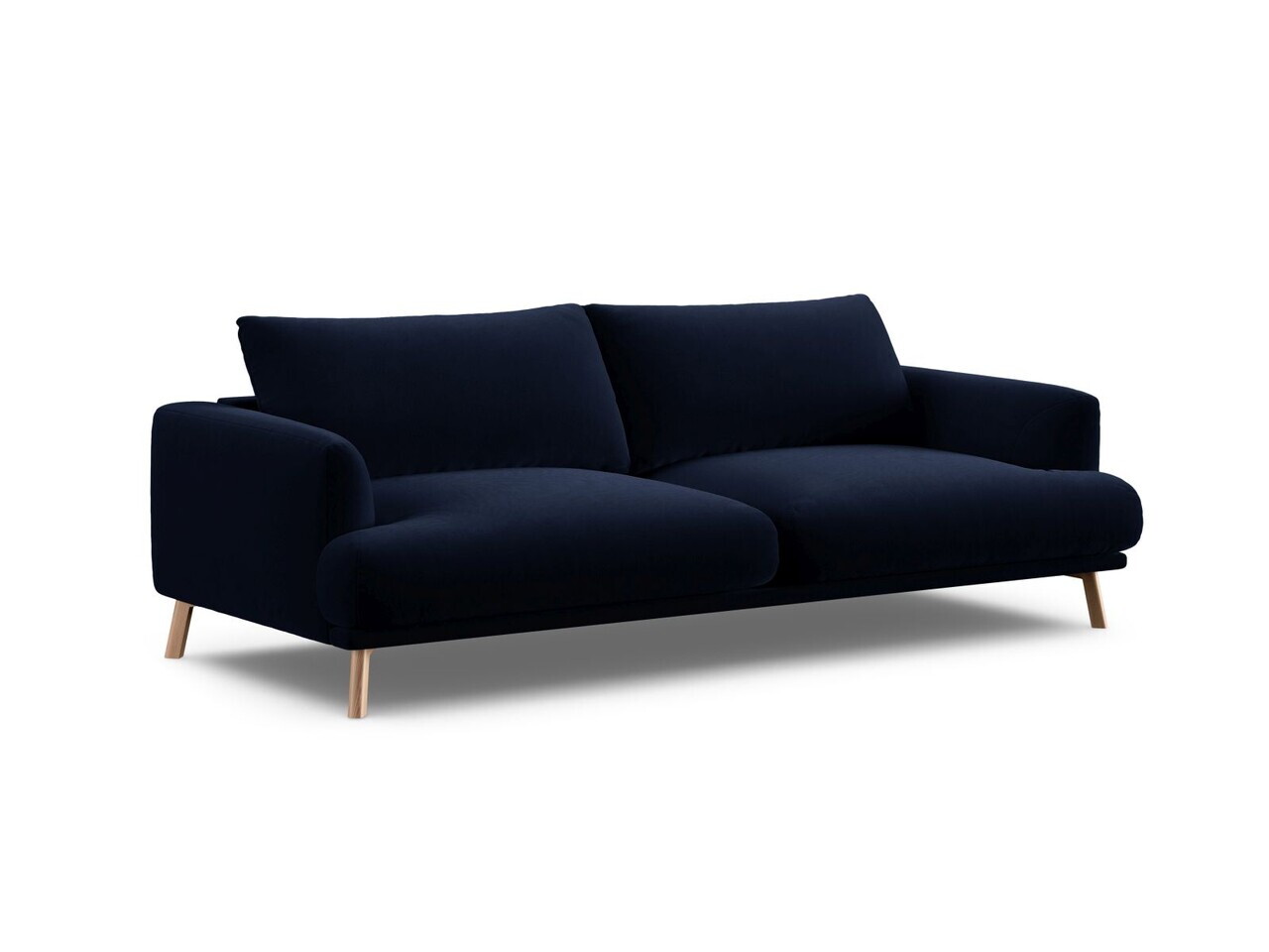 Canapea 3 locuri, Naomi, Micadoni Home, 200x95x75 cm, catifea, albastru regal — imaginea 3