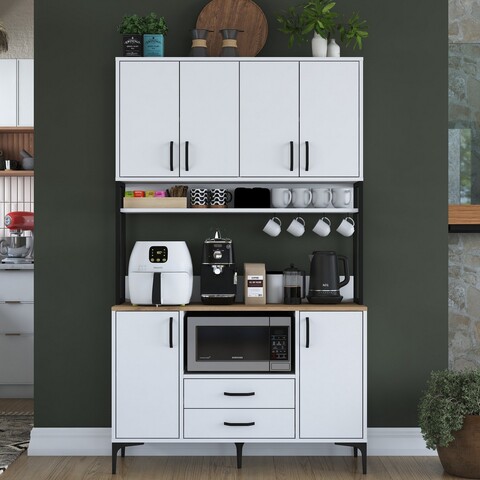 Dulap multifunctional, Rani, JE169, Alb/Maro