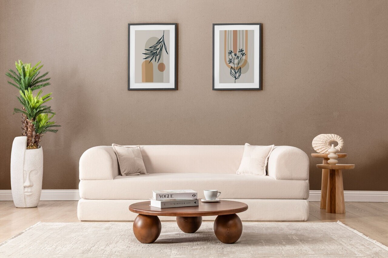 Canapea extensibila 3 locuri, Atelier del Sofa, 118FVL1301, Tesatura plus reiata, Crem - view 3