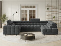 Coltar extensibil dreapta 3 locuri ELTAP, RT-06SO, Fectory, 346x205x93 cm, lemn/poliester, gri inchis