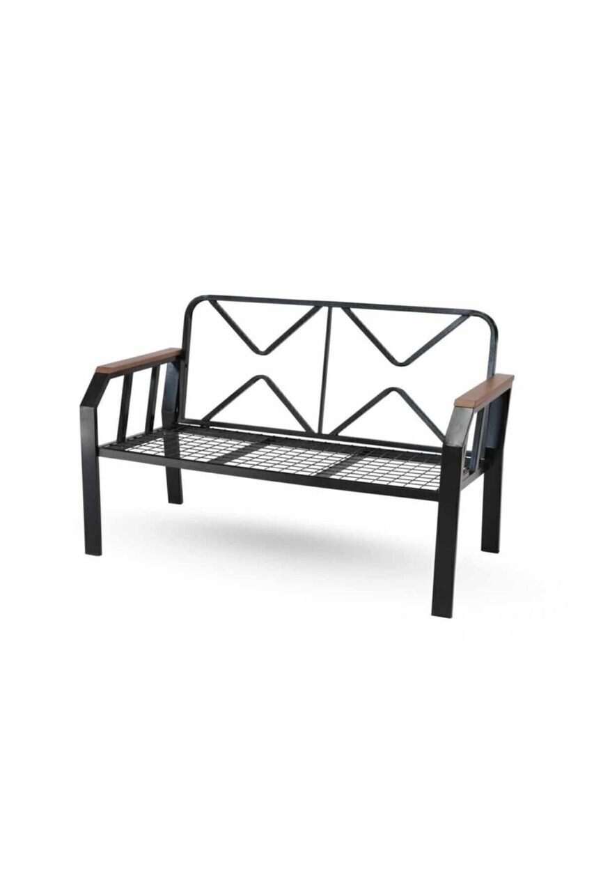 Set mobilier de gradina, Hanah Home, Nergiz 2+1+1, Metal, Alb/Negru - view 4