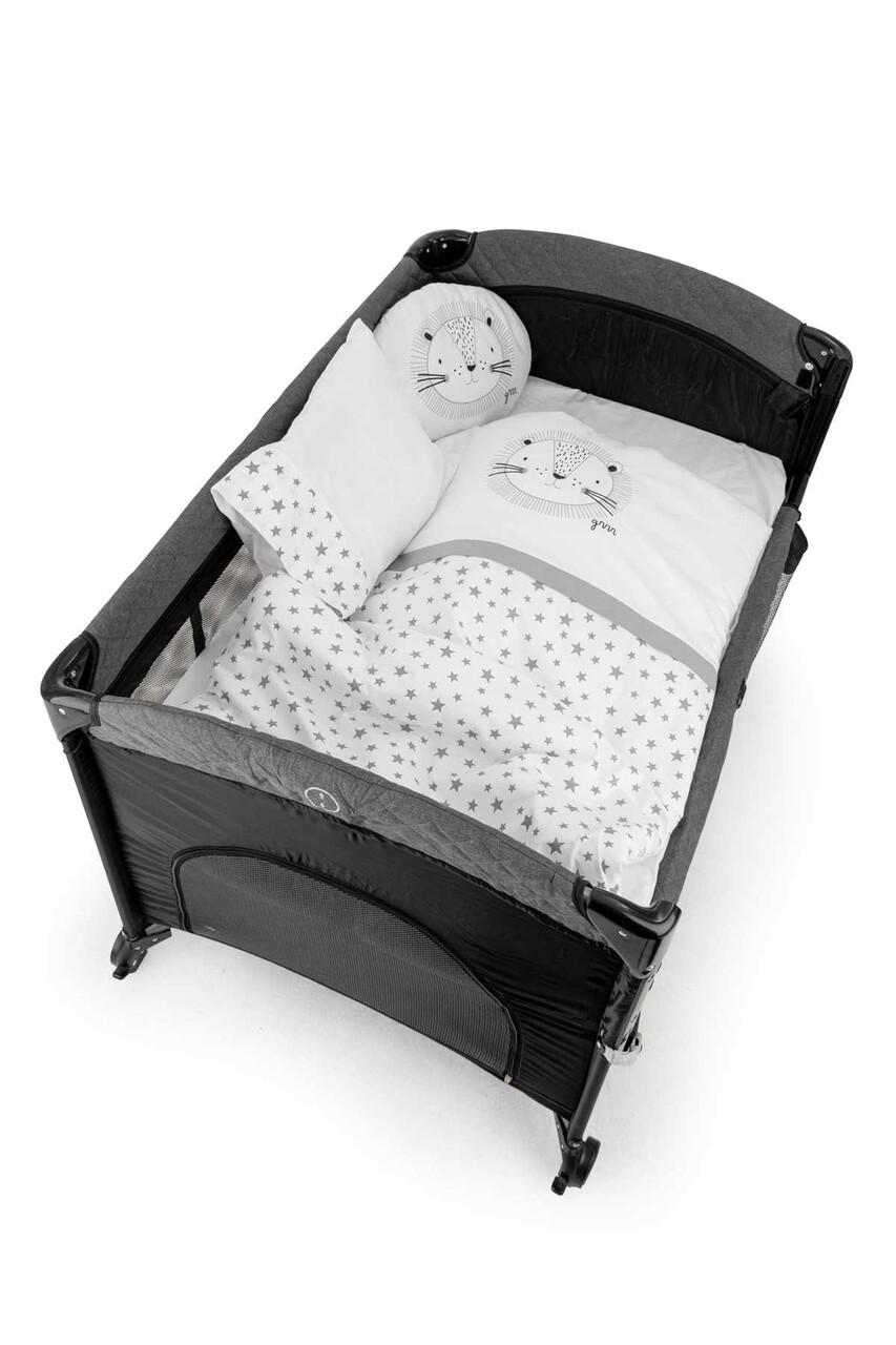 Set de dormit pentru bebelusi cu protectie laterala, Wallxpert, Park, Gri - imagine 5