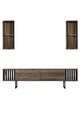 Set mobilier living, Bexley, Chrome Line Set, PAL, Nuc / Negru