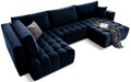 Coltar extensibil dreapta 6 locuri ELTAP, RT-40LO, Bonito, 350x175x92 cm, lemn/poliester, albastru inchis