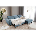 Coltar extensibil dreapta 4 locuri ELTAP, Foble, 267x196x100 cm, lemn/poliester, albastru deschis