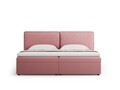 Pat continental cu saltea, topper si lada depozitare, 140x200 cm, Micadoni Home, Jodie-78, tesatura structurata, roz