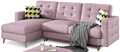 Coltar extensibil reversibil 3 locuri ELTAP, AsgL-09, Asgard, 248x162x93 cm, lemn/poliester, roz deschis