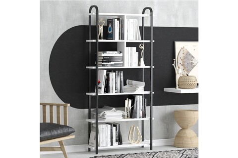 Corp biblioteca, Elegance, Roza, Alb/Negru