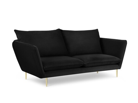 Canapea, Verveine, Mazzini Sofas, 3 locuri, 212x95x96 cm, catifea, negru