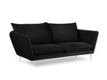 Canapea, Verveine, Mazzini Sofas, 3 locuri, 212x95x96 cm, catifea, negru