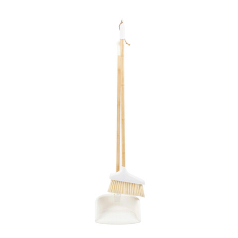 Set matura si faras Bambou, Homla, 23x85 cm, plastic, alb/natur