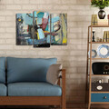 Set 3 tablouri decorative, 3PATK-89, Canvas, 20 x 39 cm, 2 piese, Multicolor