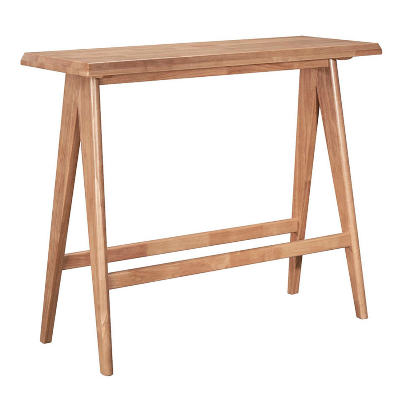 Set masa de bar si 4 scaune Winslow Comfy, Pakoworld, 120x45x100 cm, lemn de cauciuc/textil, maro deschis