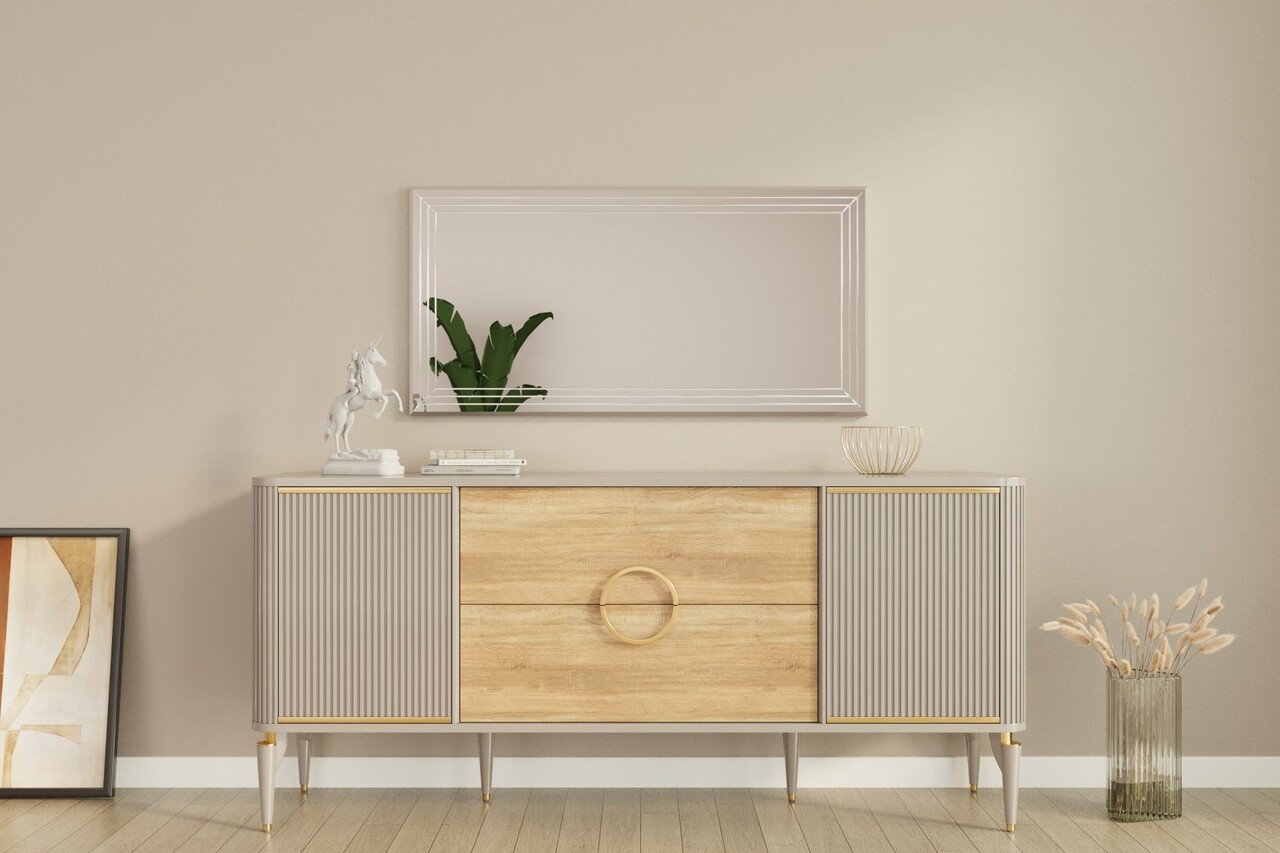 Oglinda decorativa, Siam, Moen, 60x120x2.2 cm, Alb - 2 | YEO