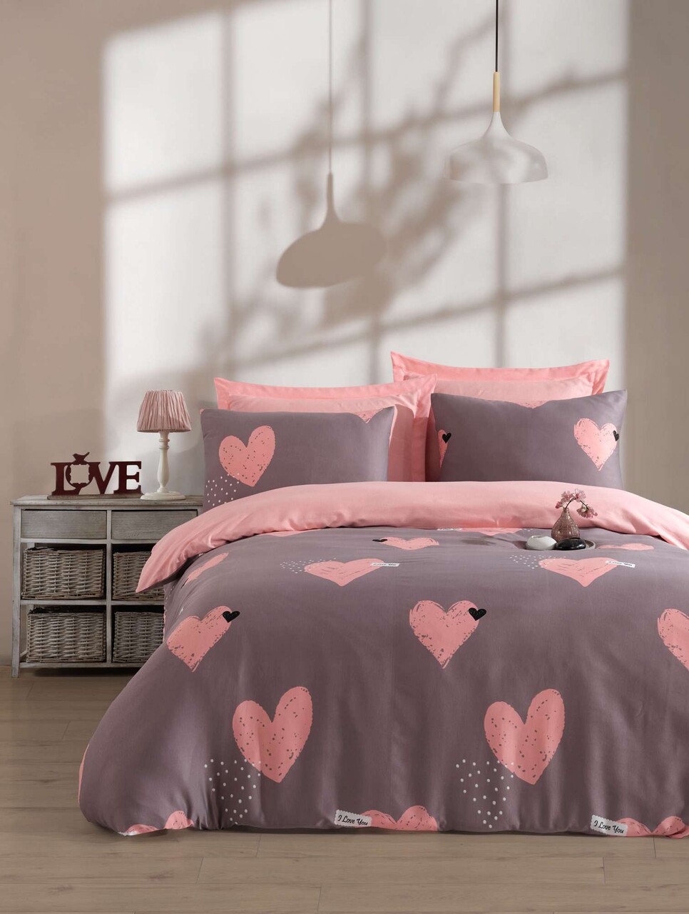 Lenjerie de pat pentru o persoana Single XXL (DE) L'essentiel Maison Jana Bumbac;Poliester Roz