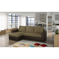 Coltar extensibil reversibil 3 locuri ELTAP, Livio, 237x150x72 cm, lemn/poliester, bej/maro inchis