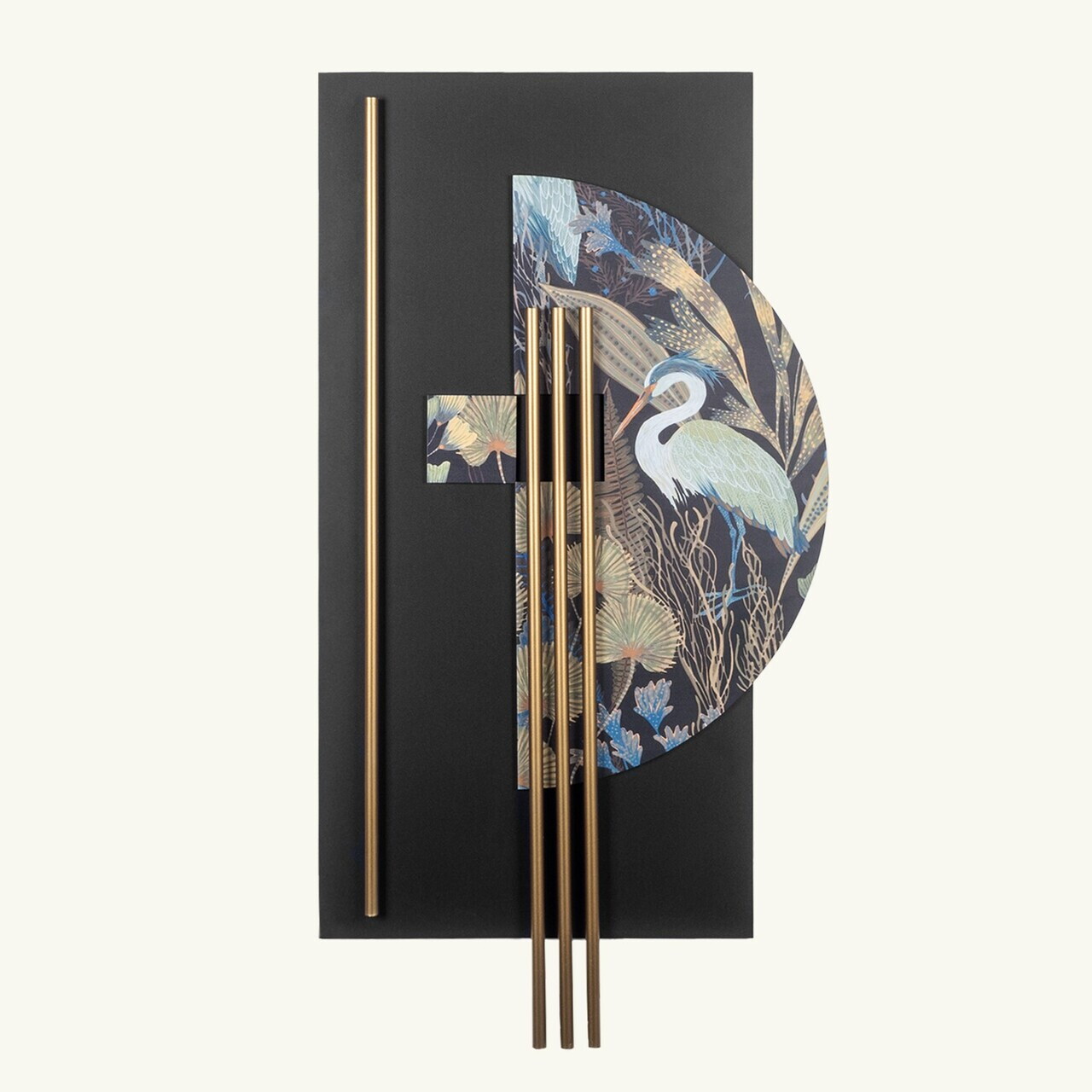 Decoratiune de perete, Grus, Dimensiuni: 55 x 106 cm, Multicolor — imaginea 7