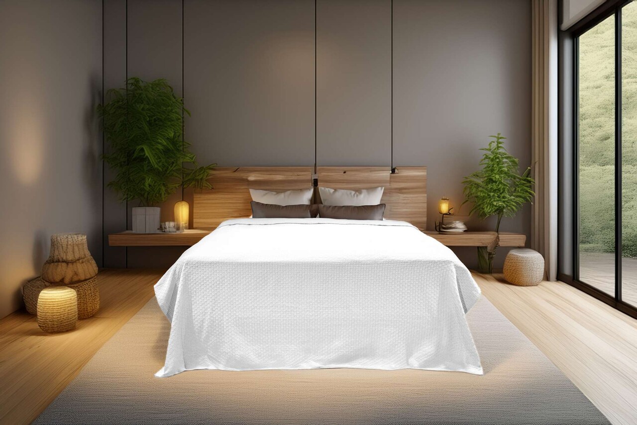 Cuvertura pique Single, Hasır - White, ICF Bedroom, Bumbac