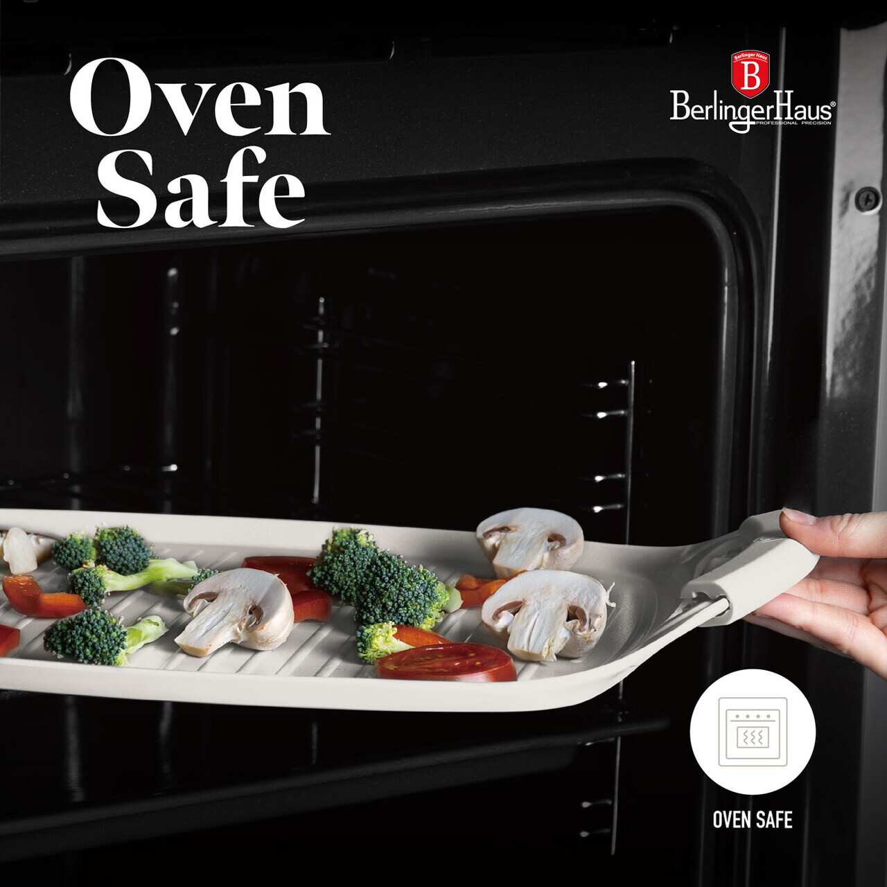 Tava grill Berlinger Haus, Sahara, 47x29 cm, aluminiu forjat, crem mat - imagine 7