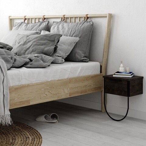Noptiera Norfolk, Decortie, 33x25x44 cm, PAL melaminat, maro inchis 33x25x44 imagine 2022