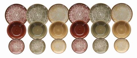 Serviciu de masa, 18 piese, tognana, louise iglesias, ceramica, multicolor