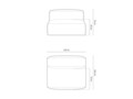 Modul pentru canapea, 1 loc, Martina-120, Micadoni Home, 132x106x75 cm, catifea, bej inchis