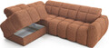 Coltar extensibil stanga 4 locuri ELTAP, LT-30COR, Falconn, 258x208x107 cm, lemn/poliester, caramiziu
