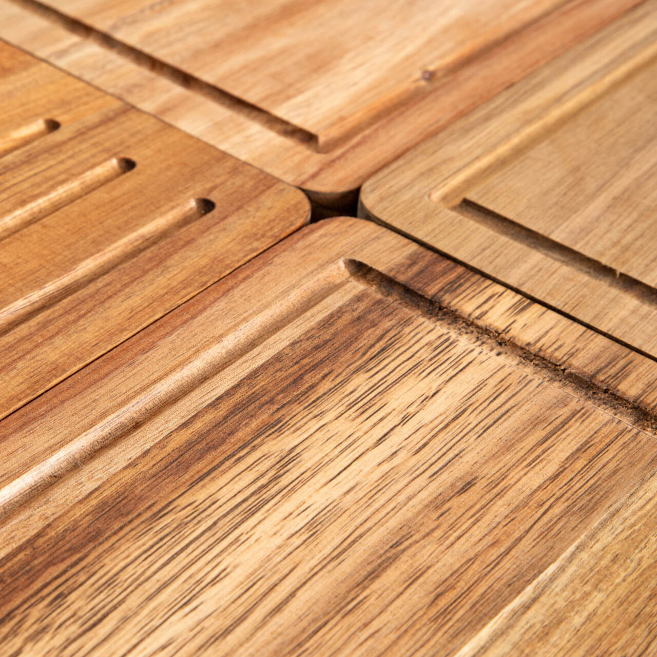 Set 4 tocatoare si suport Mooka, Homla, 30.5x10x7 cm, lemn, natur