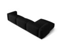 Coltar modular stanga 3 locuri, Martina-169, Micadoni Home, 332x176x75 cm, tesatura structurata catifelata, negru