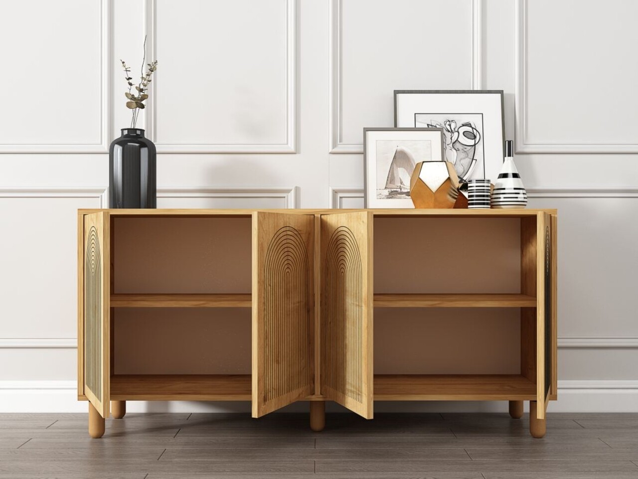 Consola, Hanah Home, Doresta, 150x73x36 cm, PAL, Maro - imagine 3