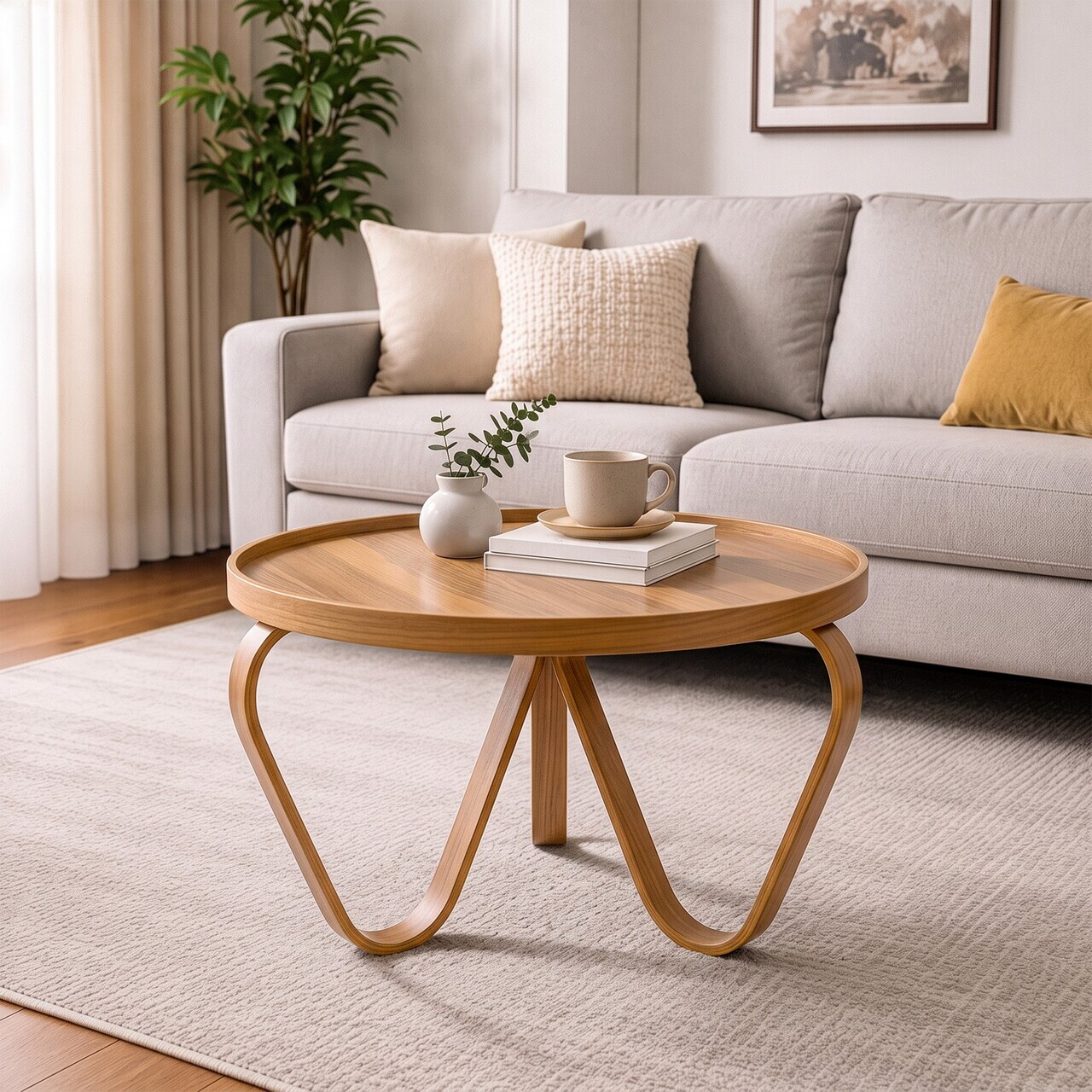 Masuta de cafea, Hanah Home, Spring 100, 100x48x100 cm, LEMN MASIV DE STEJAR, Stejar