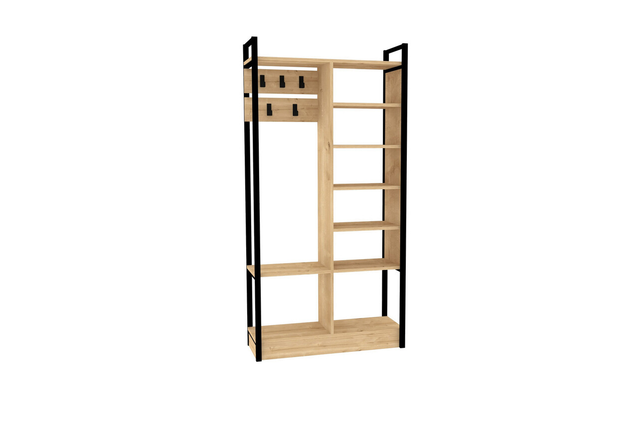 Cuier de perete, Puqa Design, Begonya, 90x180x33 cm, PAL, Safir / Negru - 2 | YEO