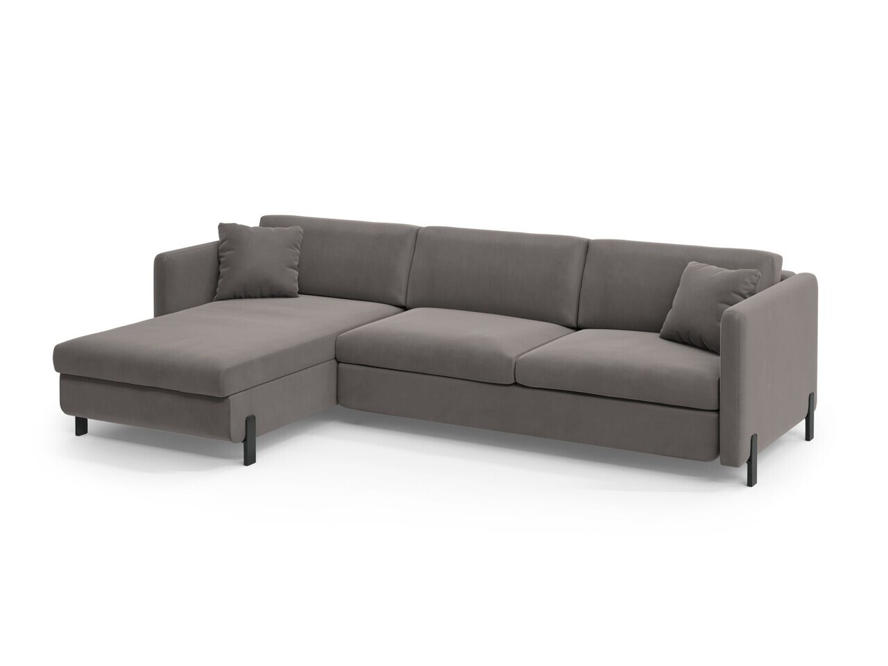 Coltar extensibil stanga 4 locuri, Gloria, Micadoni Home, 266x170x88 cm, catifea, gri — imaginea 5