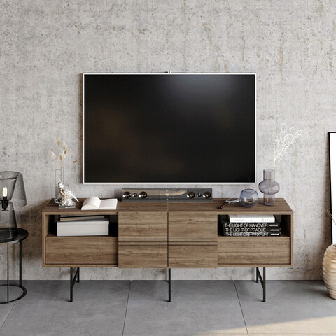 Comoda tv, decorotika, derin, nuc / negru