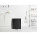 Cos de gunoi cu pedala, Brabantia, Bo Pedal, 2x30 L, 36.3x54.1x65.2 cm, otel, negru mat